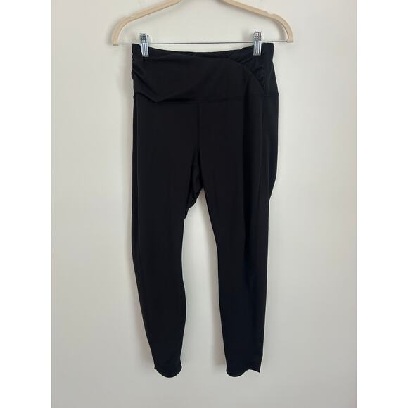 Yogalicious Lux Full Length Black Leggings - Women's Medium Gathered Waistband - Picture 3 of 5